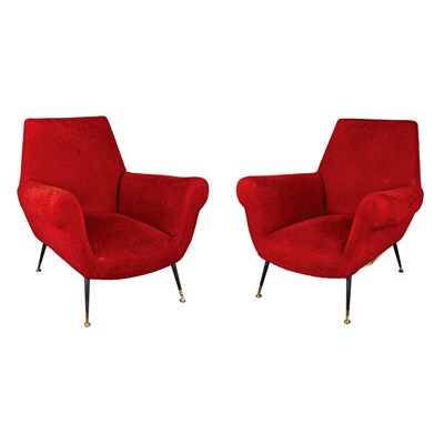 Lot 227 - Pair of Armchairs Italy, mid 20th century...