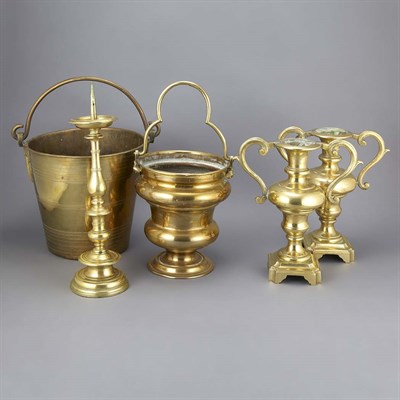 Lot 178 - Group of Five English Brass Table Articles