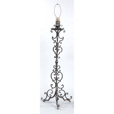 Lot 221 - Baroque Style Wrought Iron Floor Lamp Height...