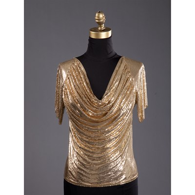 Lot 1614A - Whiting and Davis Gold Tone Metal Mesh Cowl...
