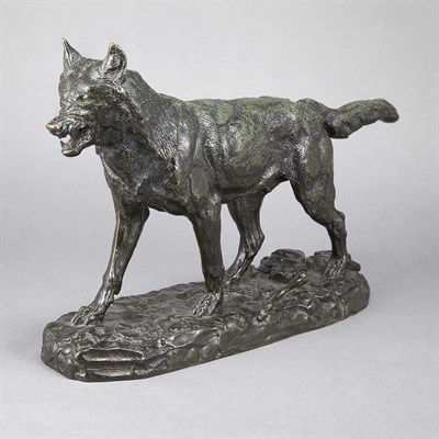 Lot 586 - Bronze Figure of a Wolf Length 15 inches.