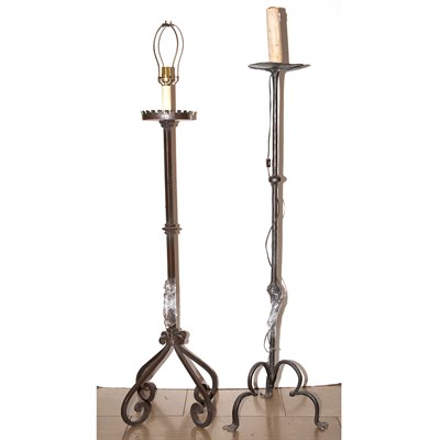 Lot 156 - Two Similar Wrought Iron Floor Lamps Height of...