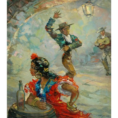 Lot 55 - Spanish School 20th Century Flamenco Dancers...