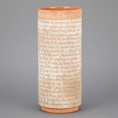 Lot 1109A - Terra Cotta Vase Inscribed with Hamlet's...