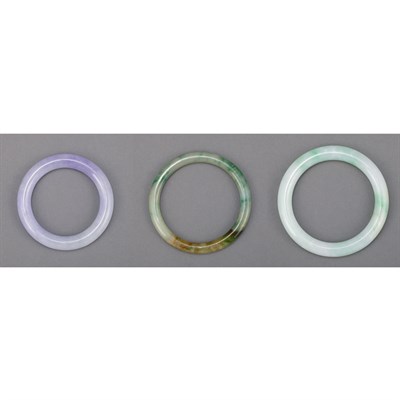 Lot 685 - Group of Three Chinese Jade Bangles Comprising...