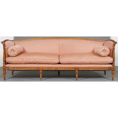 Lot 109 - Louis XVI Style Walnut Upholstered Settee...