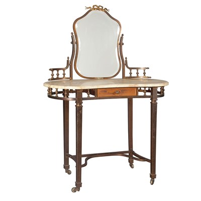Lot 215 - Victorian Marble Top Brass Dressing Table...