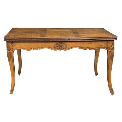 Lot 167 - Provincial Louis XV Style Burl-Wood Draw-Leaf...