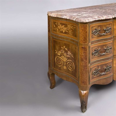 Lot 222 - Transitional Louis XV/XVI Style Marquetry...