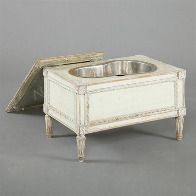 Lot 262 - Louis XVI Style White Painted Wood Bidet/Stool...