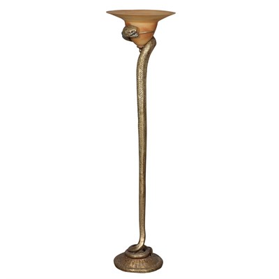 Lot 356 - Art Deco Style Gilt-Metal and Glass Cobra-Form...