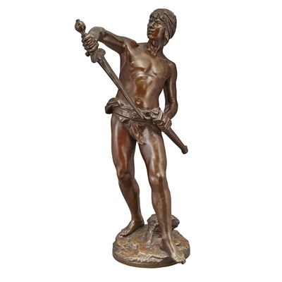Lot 478 - Bronze Figure of David After a model by L....