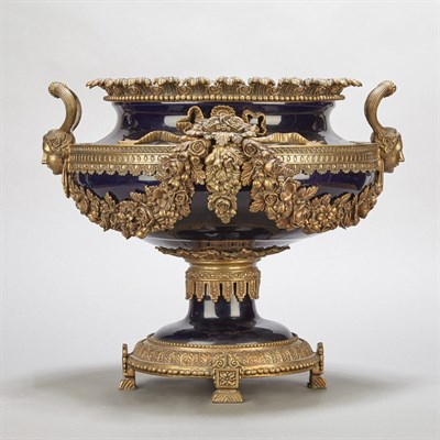 Lot 189 - Louis XVI Style Metal Mounted Cobalt Ground...
