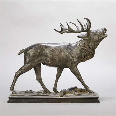 Lot 187 - German Bronze-Patinated Figure of an Elk After...