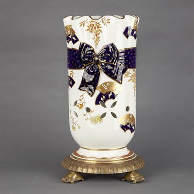 Lot 498 - Gilt-Bronze Mounted English Porcelain Umbrella...