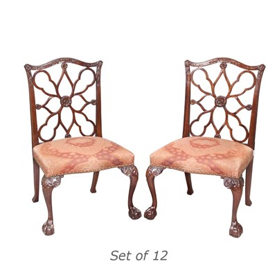 Lot 388 - Set of Twelve George III Style Mahogany Dining...