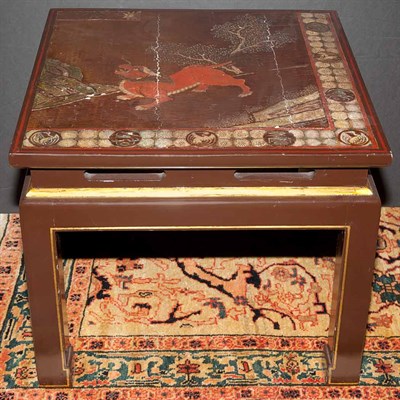 Lot 366 - Chinese Lacquered Side Table Height 18 inches,...