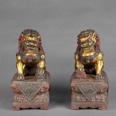 Lot 562 - Pair of Chinese Painted Composition Figures of...