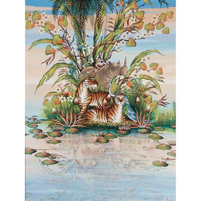 Lot 76 - Gustavo Novoa Chilean, b. 1941 Tigers Retreat...