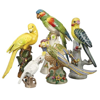Lot 530 - Group of Ten Porcelain Figures of Birds