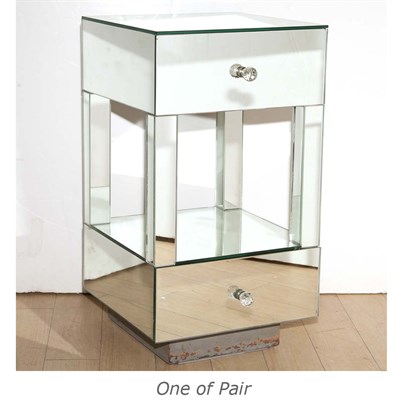 Lot 370 - Pair of Mirrored Bedside Tables Height 27...