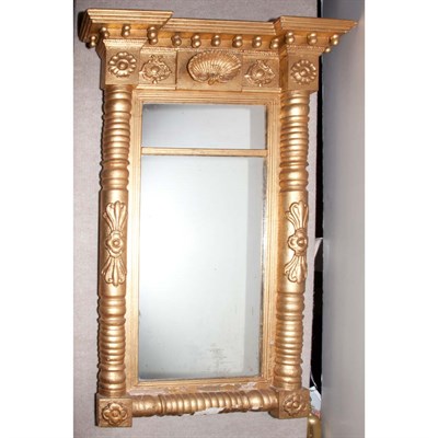 Lot 368 - American Gilt-Wood Mirror Height 41 inches,...