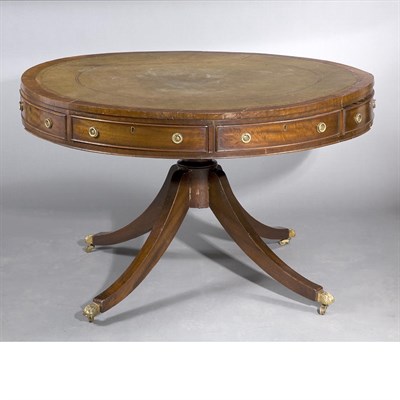 Lot 324 - George III Mahogany Drum Table The circular...