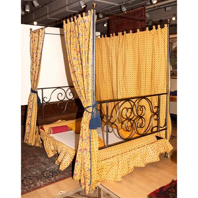 Lot 103 - French Steel Canopy Bed Height 7 feet, width 6...