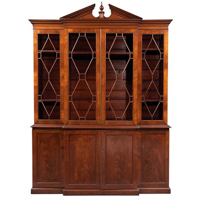 Lot 345 - George III Style Mahogany Breakfront Bookcase...