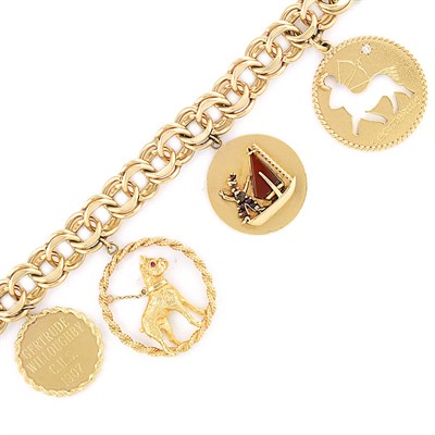 Lot 741 - Gold Charm Bracelet
