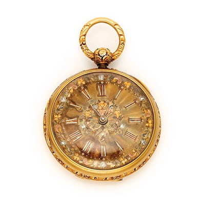 Lot 572 - Variegated Gold Open Face Pocket Watch