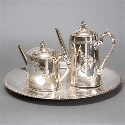 Lot 389 - Silver Plated Teapot and Coffee Pot; Together...