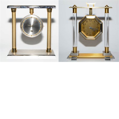 Lot 330 - Two Fred Gilt-Metal Mantel Clocks Height of...
