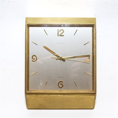 Lot 329 - Tiffany & Co. Gilt-Metal Desk Clock Diameter 4...