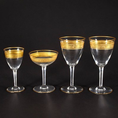 Lot 385 - Baccarat Gilt Rim Glass Stemware Service...