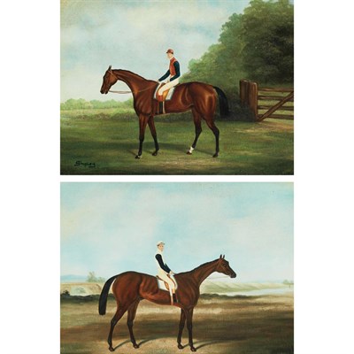 Lot 254 - 20th Century School Horses with Jockeys Up:...