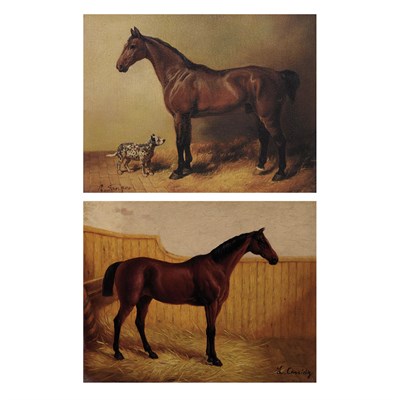 Lot 257 - 20th Century School Horse in Yard and Horse in...