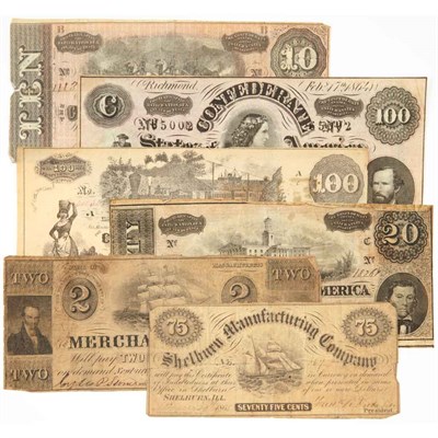 Lot 291 - Confederate States Paper Money Group Selection...