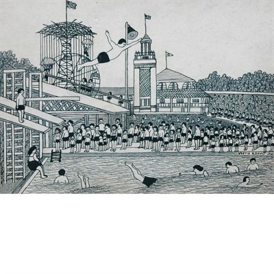 Lot 75 - Vestie Davis American, 1903-1978 Swimming Pool...