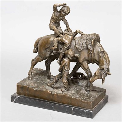 Lot 429 - Bronze Figural Group of Children Playing on A...