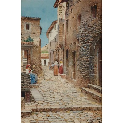 Lot 11 - Scipione Simoni Italian, 1882-1960 Woman on...