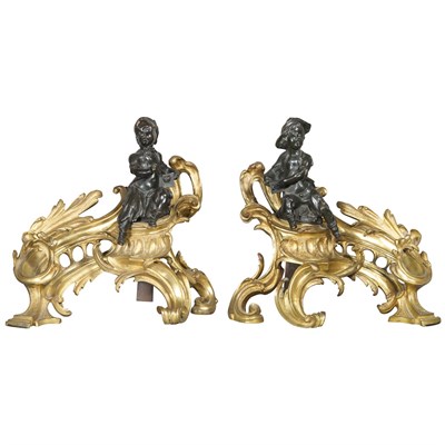 Lot 281 - Pair of Louis XV Style Gilt and...