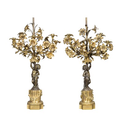 Lot 282 - Pair of Louis XV Style Gilt and...