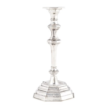 Lot 304 - Buccellati Silver Candlestick Of hexagonal...