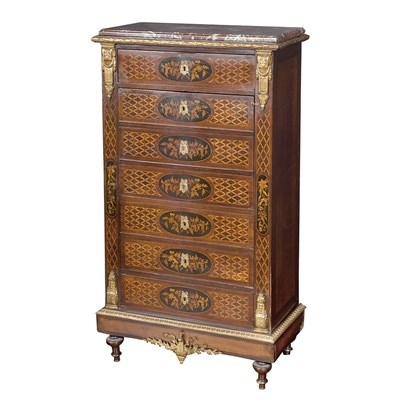 Lot 292 - Louis XVI Style Gilt-Metal Mounted Mahogany...