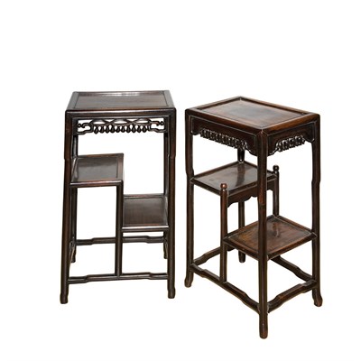 Lot 241 - Two Chinese Hardwood Side Tables Height of...