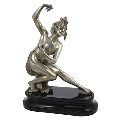 Lot 642 - Art Deco Style Silvered Bronze Figure Titled...