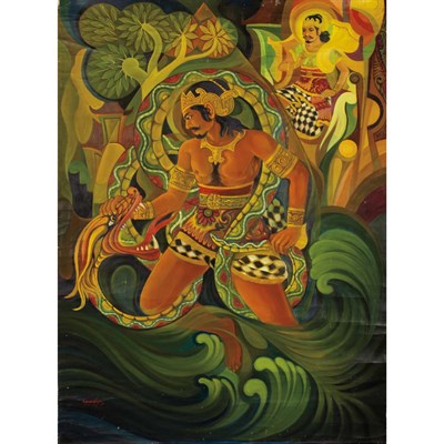 Lot 65 - Soedibio Indonesian, 1912-1980 Untitled Signed...