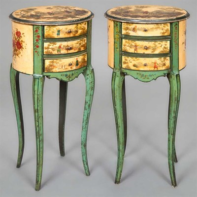 Lot 126 - Pair of French Style Chinoiserie Decorated...