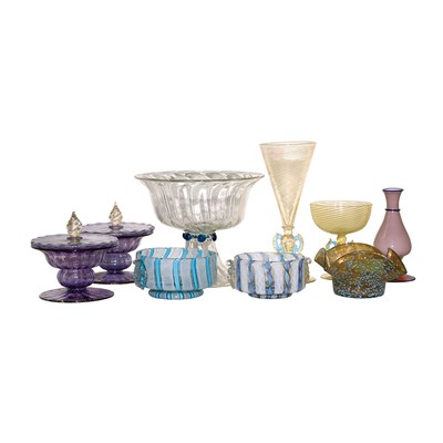 Lot 327 - Group of Nine Venetian Glass Articles